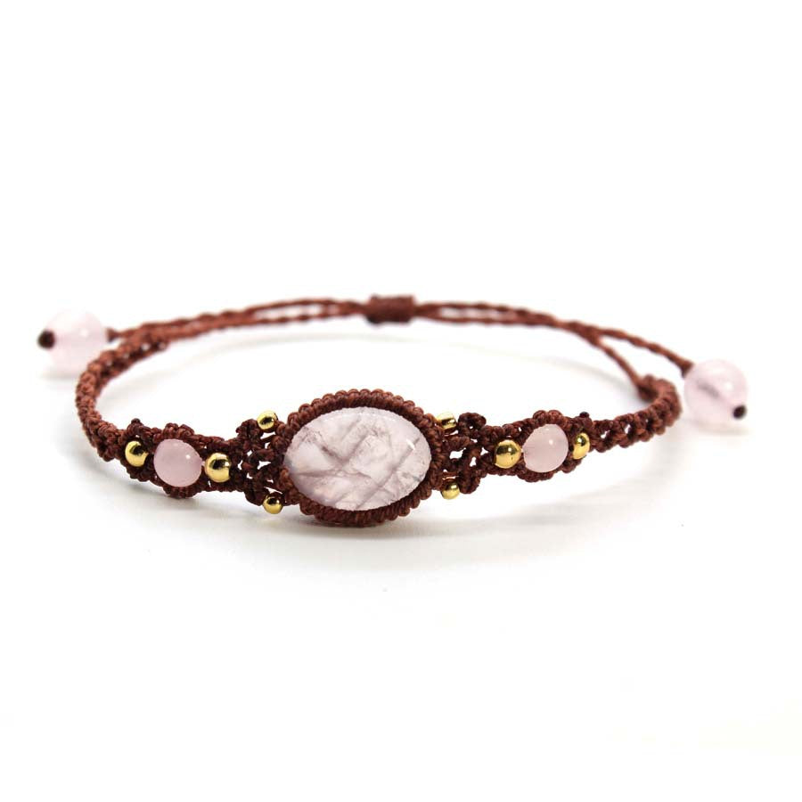 Wholesale Stylish Amethyst Oval Braided Stretch Bracelet For Women Adjustable Everyday Jewelry Accessory Ideal For Boutique Resale