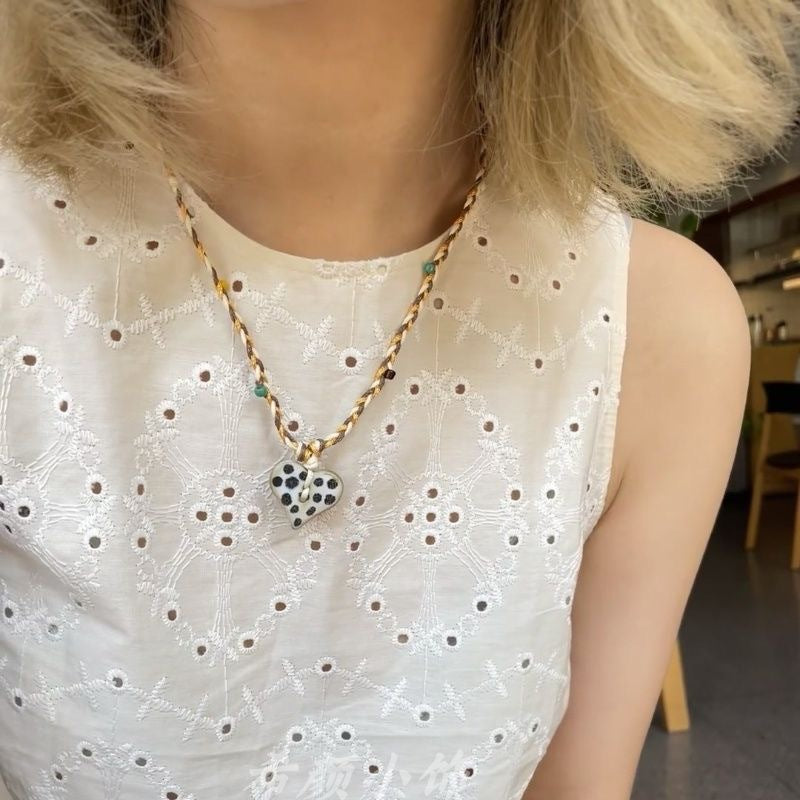 Wholesale  colorful small flower pendant clavicle chain