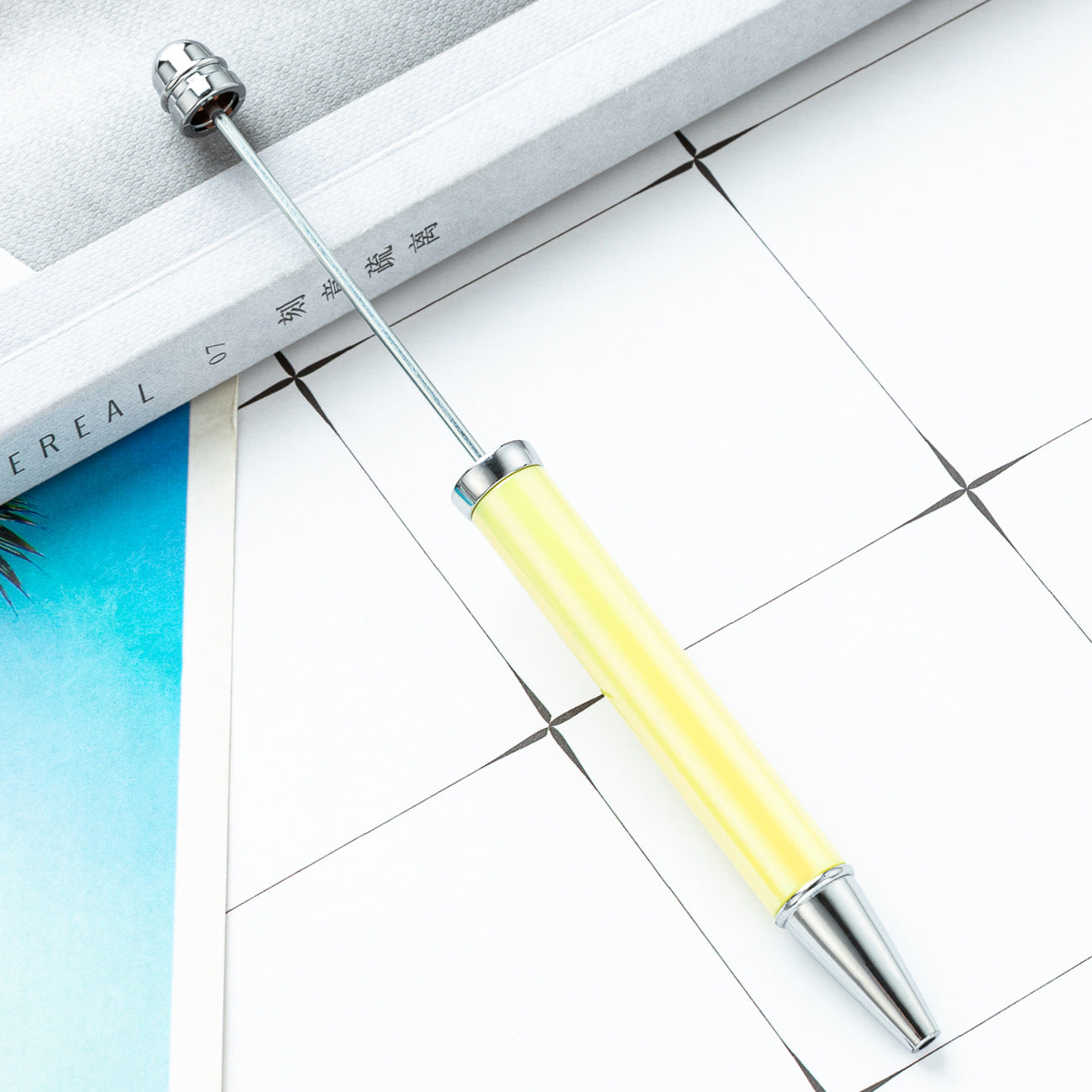 Wholesale Beadable Pens UV Electroplating Color Plastic DIY Beaded Pens Solid Color Pens