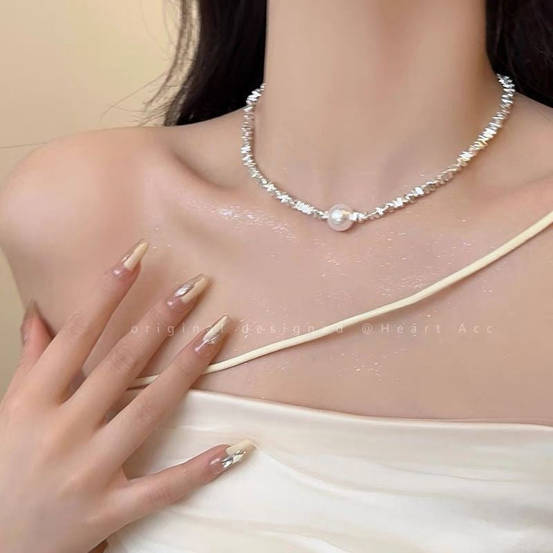 Wholesale silver Butterfly Pearl Necklace