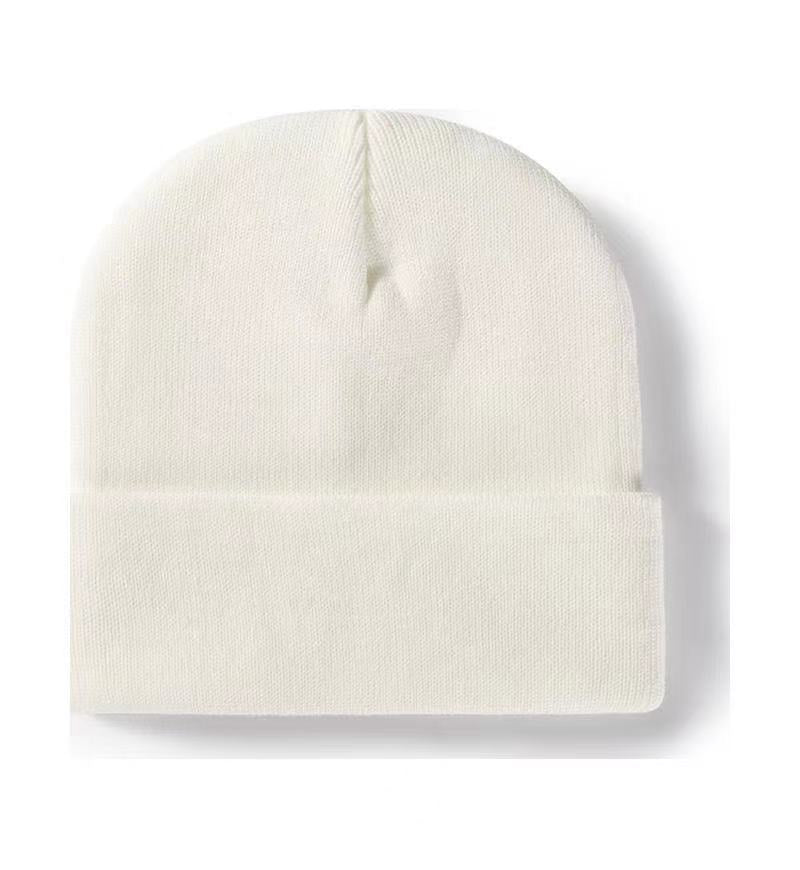 Wholesale Solid color knitted hat,  smooth plate cold hat curled brim Hat