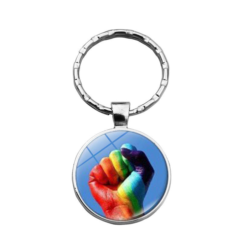 Wholesale Iridescent Gay Pride Metal Keychains