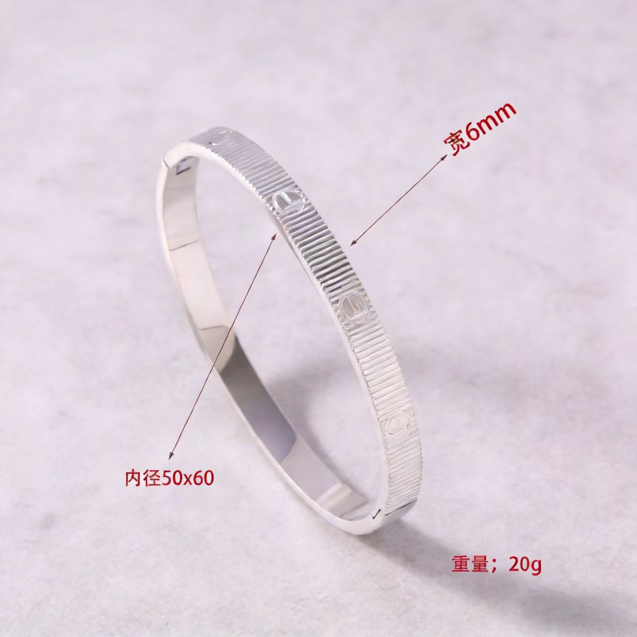 Wholesale Titanium Steel Striped Bracelet