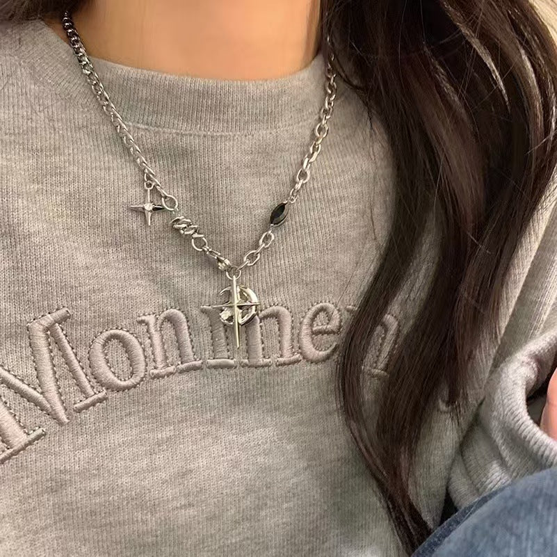 Wholesale Black Gemstone Star Necklace