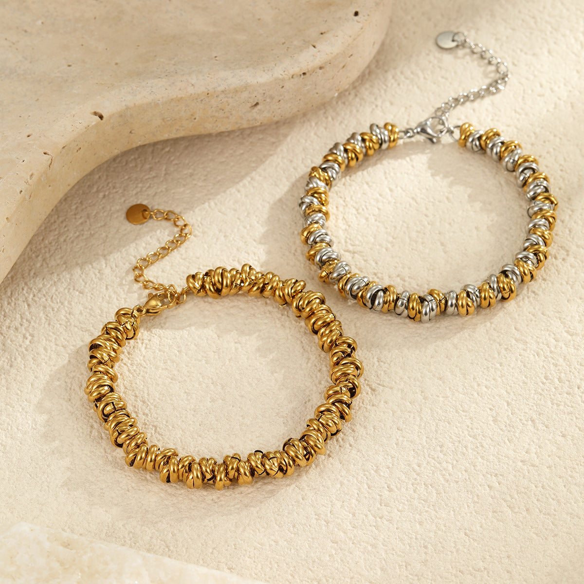 Wholesale  metal style color matching design thick chain stainless steel  bracelet