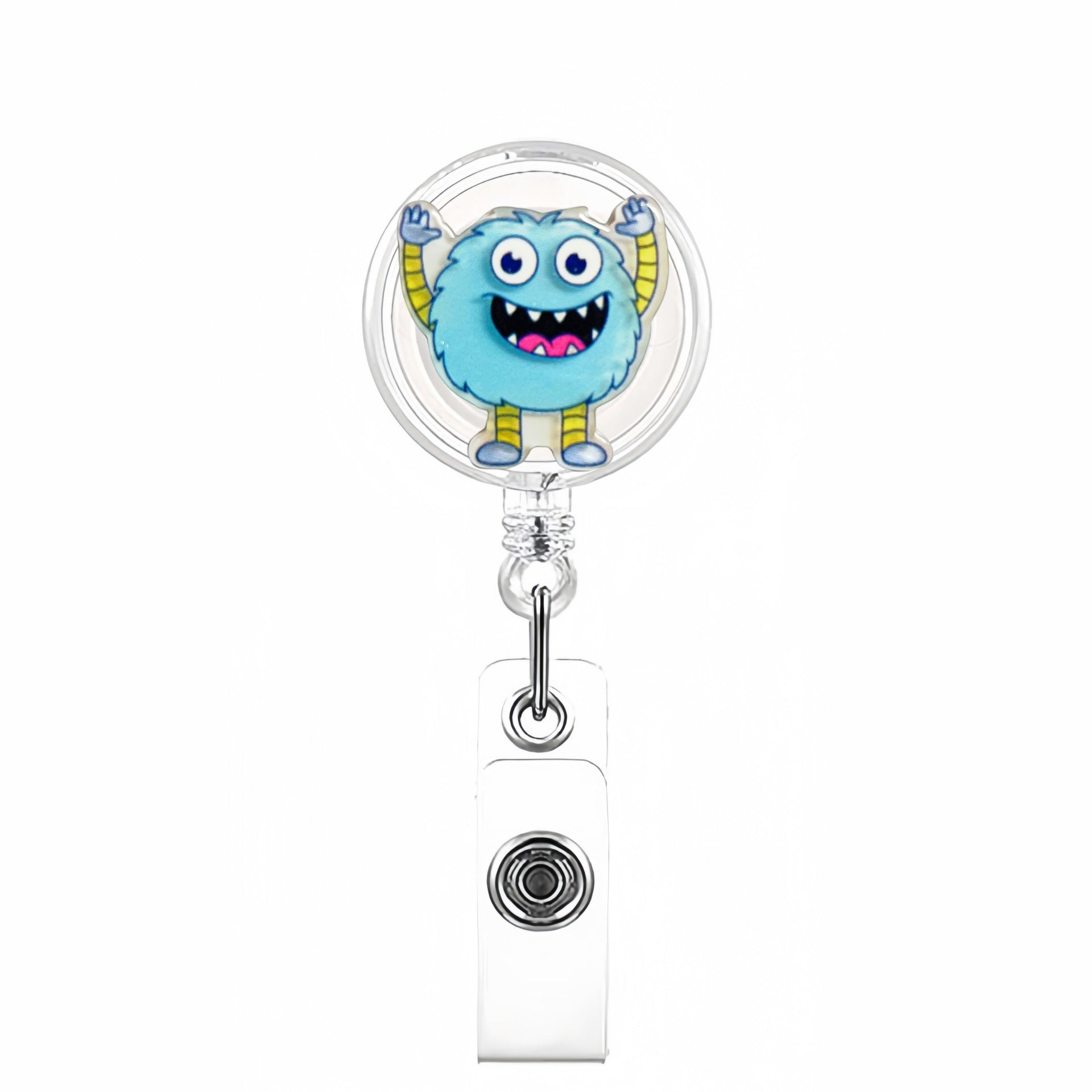 Wholesale Cute Cartoon Monster Series Acrylic Retractable Rotating Badge Keychain
