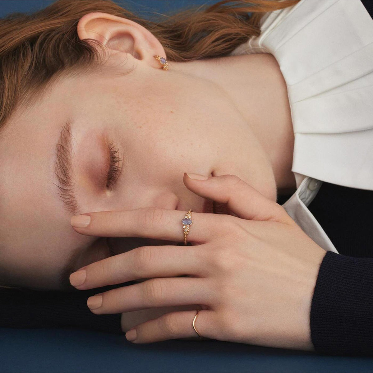 Wholesale  sapphire oval diamond ring adjustable ring jewelry