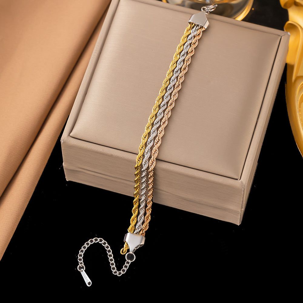 Wholesale Multi-layer Titanium Steel Bracelets ACC-BT-Yibao006