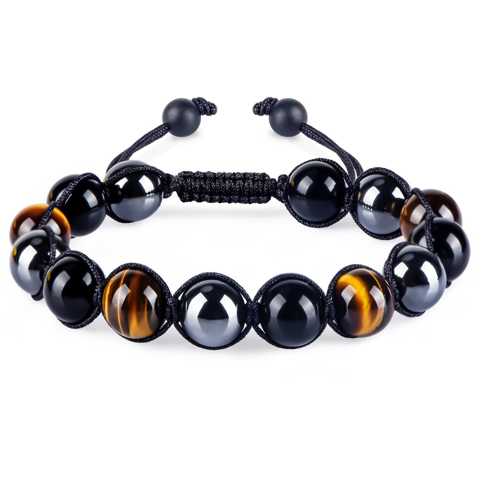 Wholesale Natural Tiger Eye Agate Woven Adjustable Bracelet ACC-BT-Zhongh010
