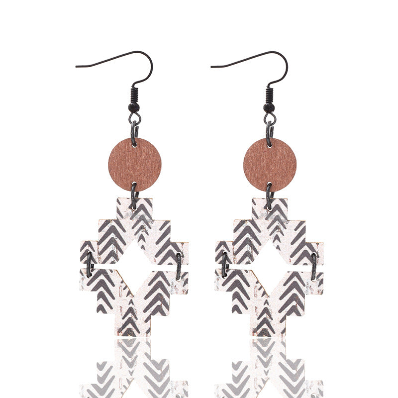 Wholesale Retro Style Natural Cork Crack Earrings
