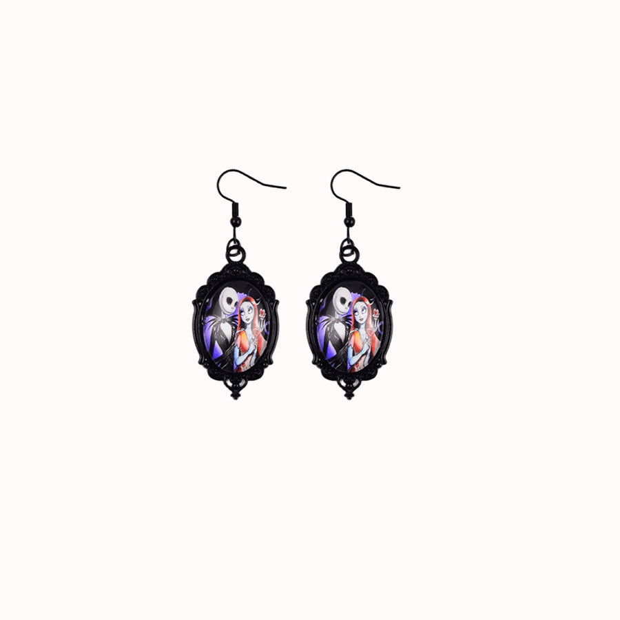 Wholesale  Pendant Earrings Ghost Pumpkin Dark Castle Design Zinc Alloy Electroplated Fashion Jewelry For Party Boutique Resale