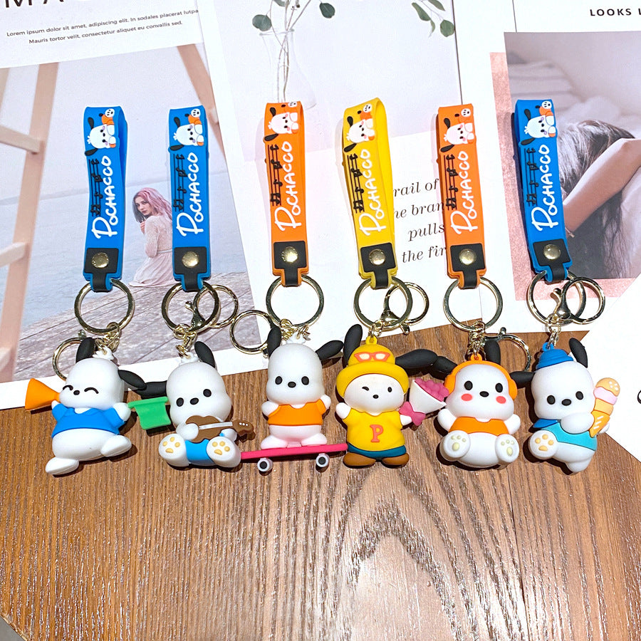Wholesale Cartoon Puppy PVC Soft Glue Cute Keychain ACC-KC-XinShu017