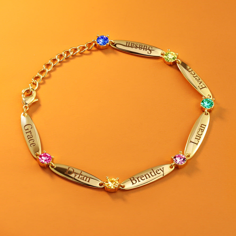 Wholesale Birthstone Titanium Steel Bracelet