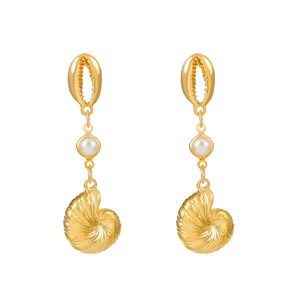 Wholesale Tassel Diamond Starfish  Pearl Earrings