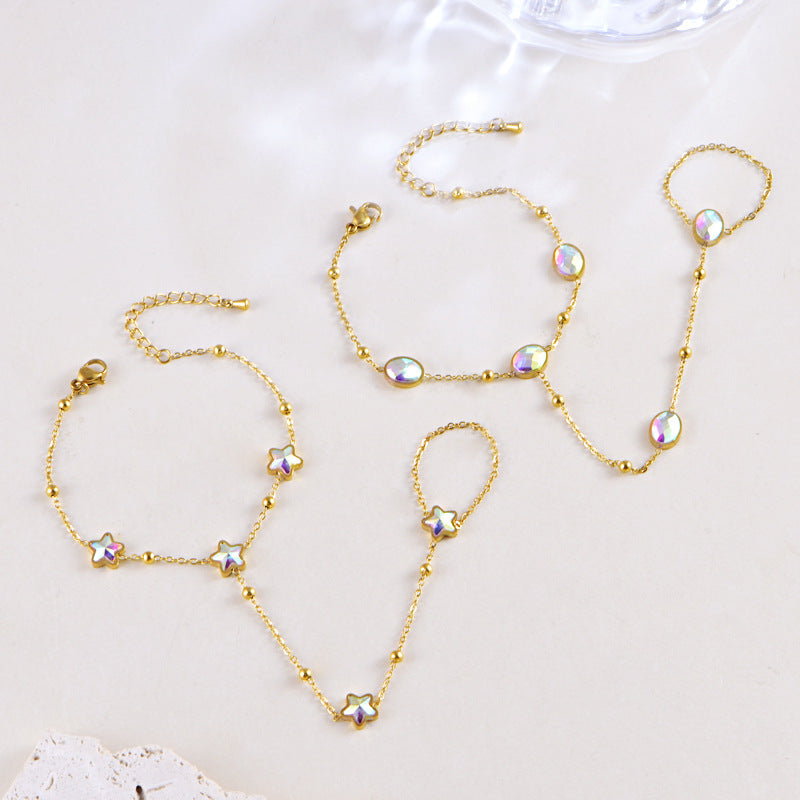 Wholesale Titanium Steel Popular Same Style Five-pointed Star Finger Bracelet