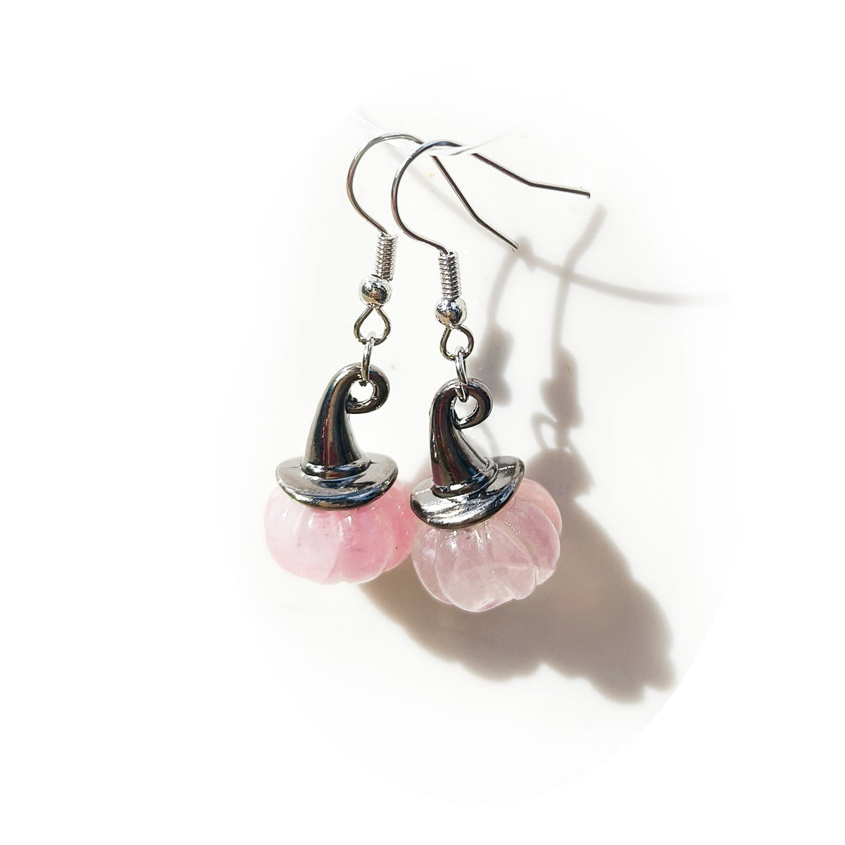 Wholesale Natural Stone Crystal Pumpkin Earrings Halloween Jewelry