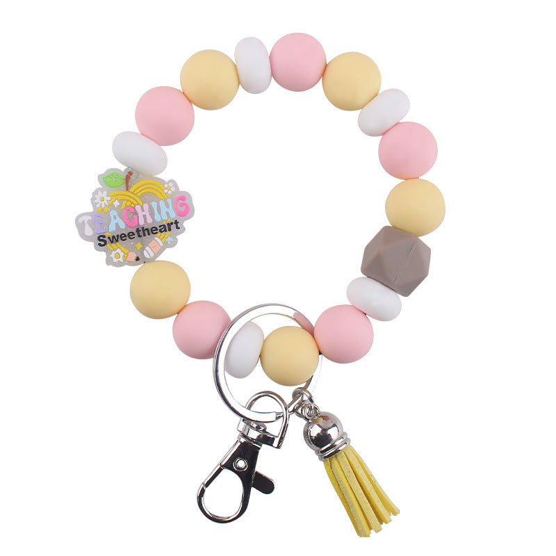 Wholesale  Cartoon Teacher's Day Silicone Accessories Pendant Creative Keychain