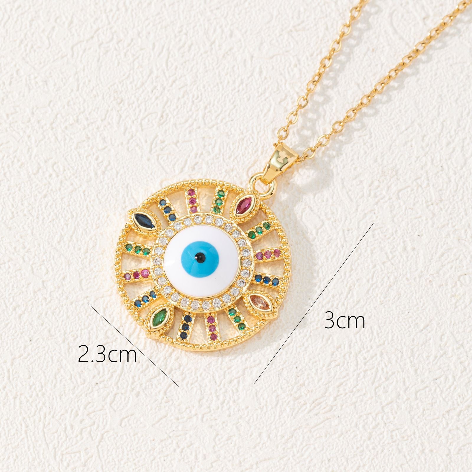 Wholesale Copper Eye Pendant Necklace Bohemian Style Fashion Jewelry Gift
