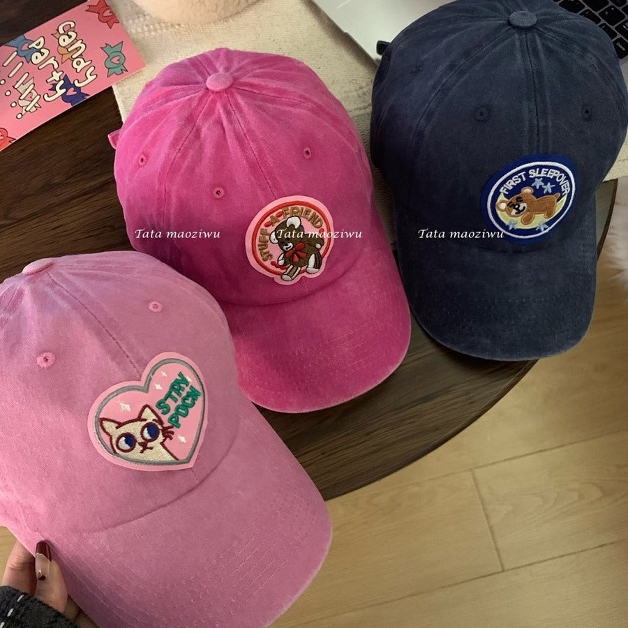 Wholesale pink heart cat baseball cap