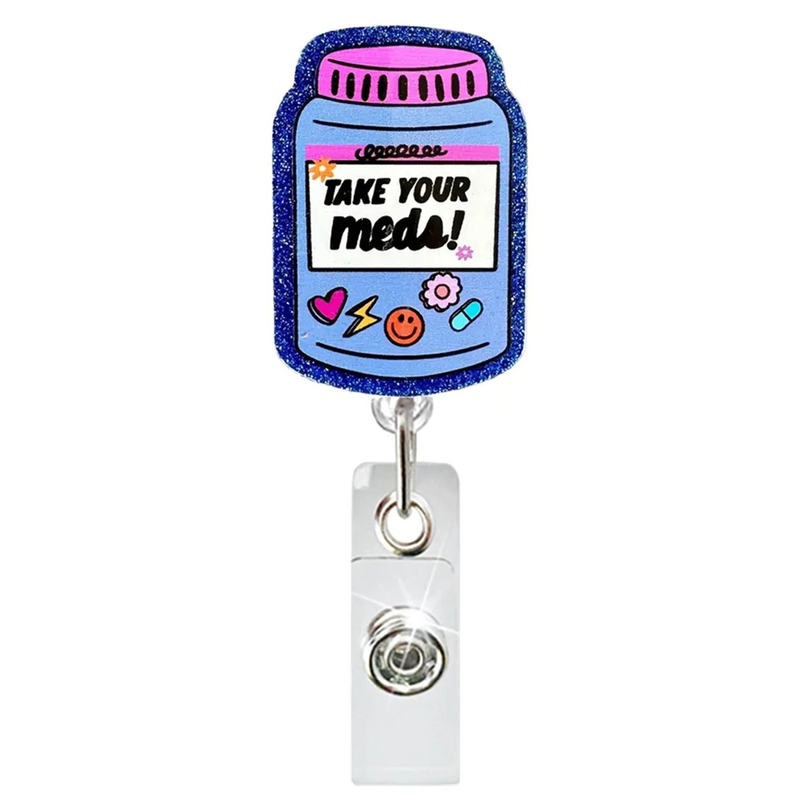 Wholesale Acrylic Badge Reel Keychain with Fun Pattern