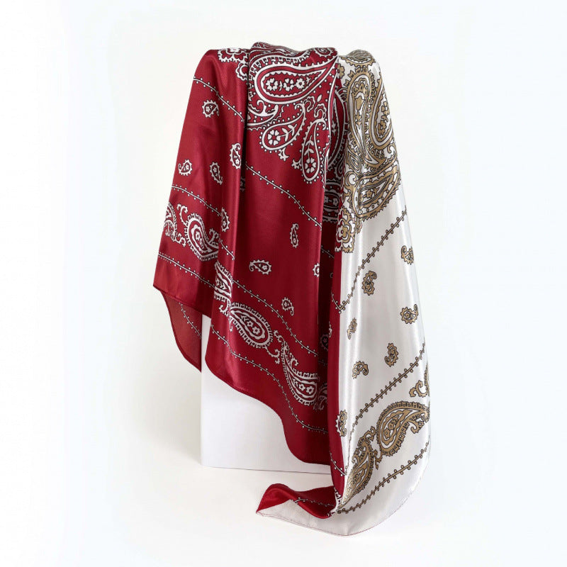 Wholesale 90-Color Satin Head Scarf Square Scarf