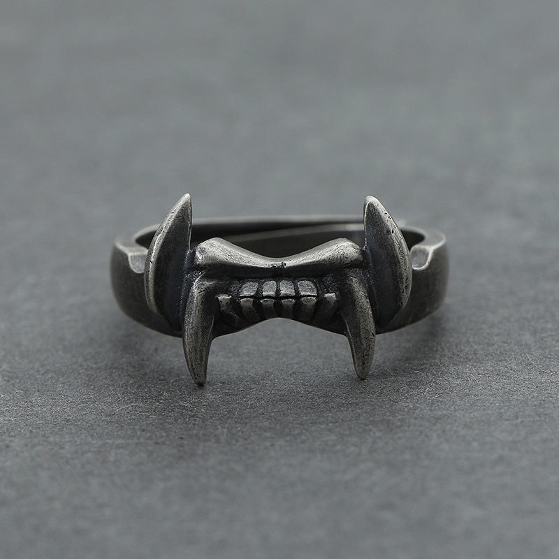 Wholesale Animal Tooth Ring Funny Personality Art Opening Adjustable Ring