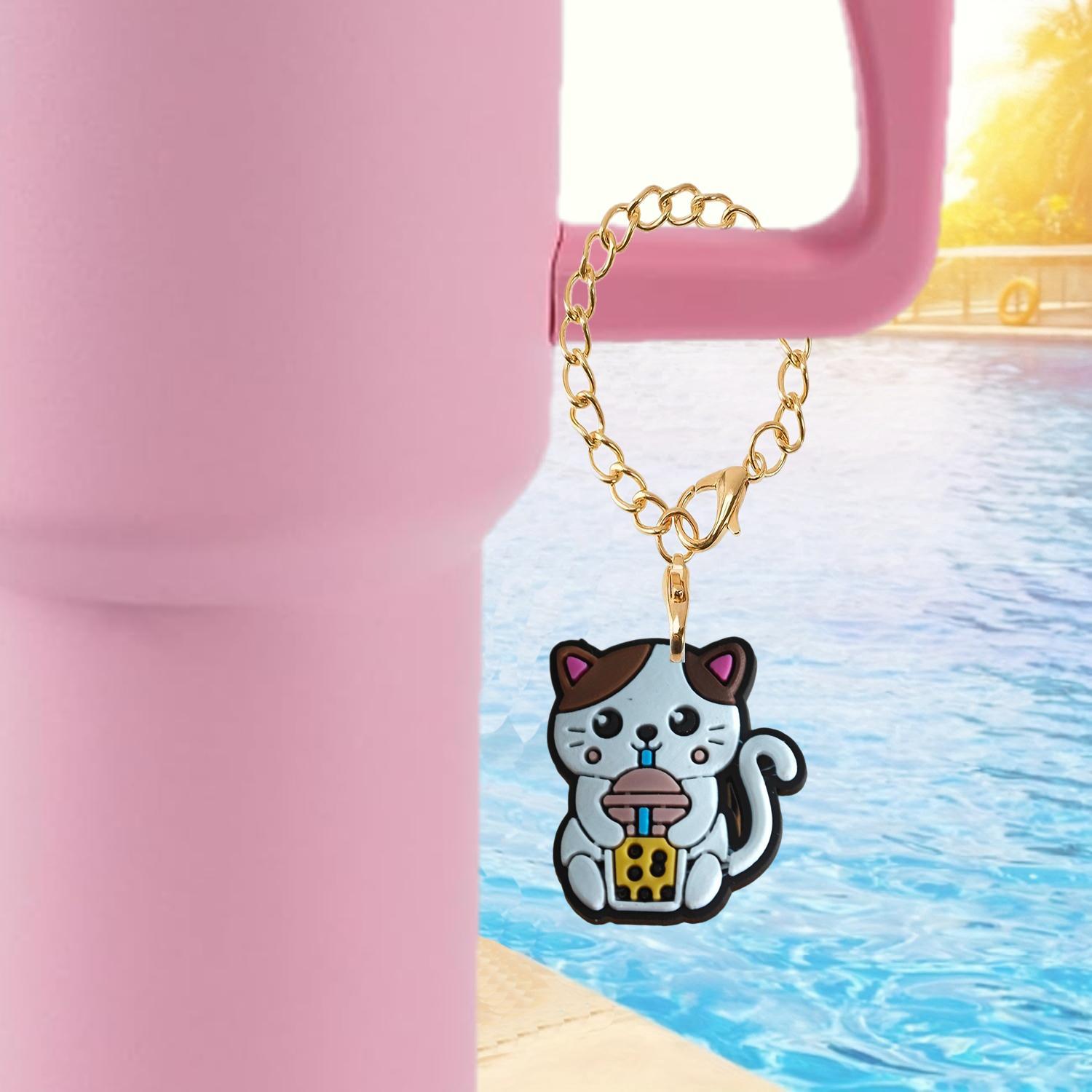 Wholesale Cartoon Milk Tea Cup Soft Rubber Hanging Chain Cup Accessories Chain ACC-CA-XieJi010