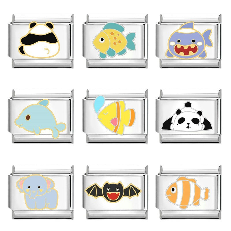 Wholesale Italian modular creative cute Charms animal cartoon DIY jewelry craft bracelet accessories