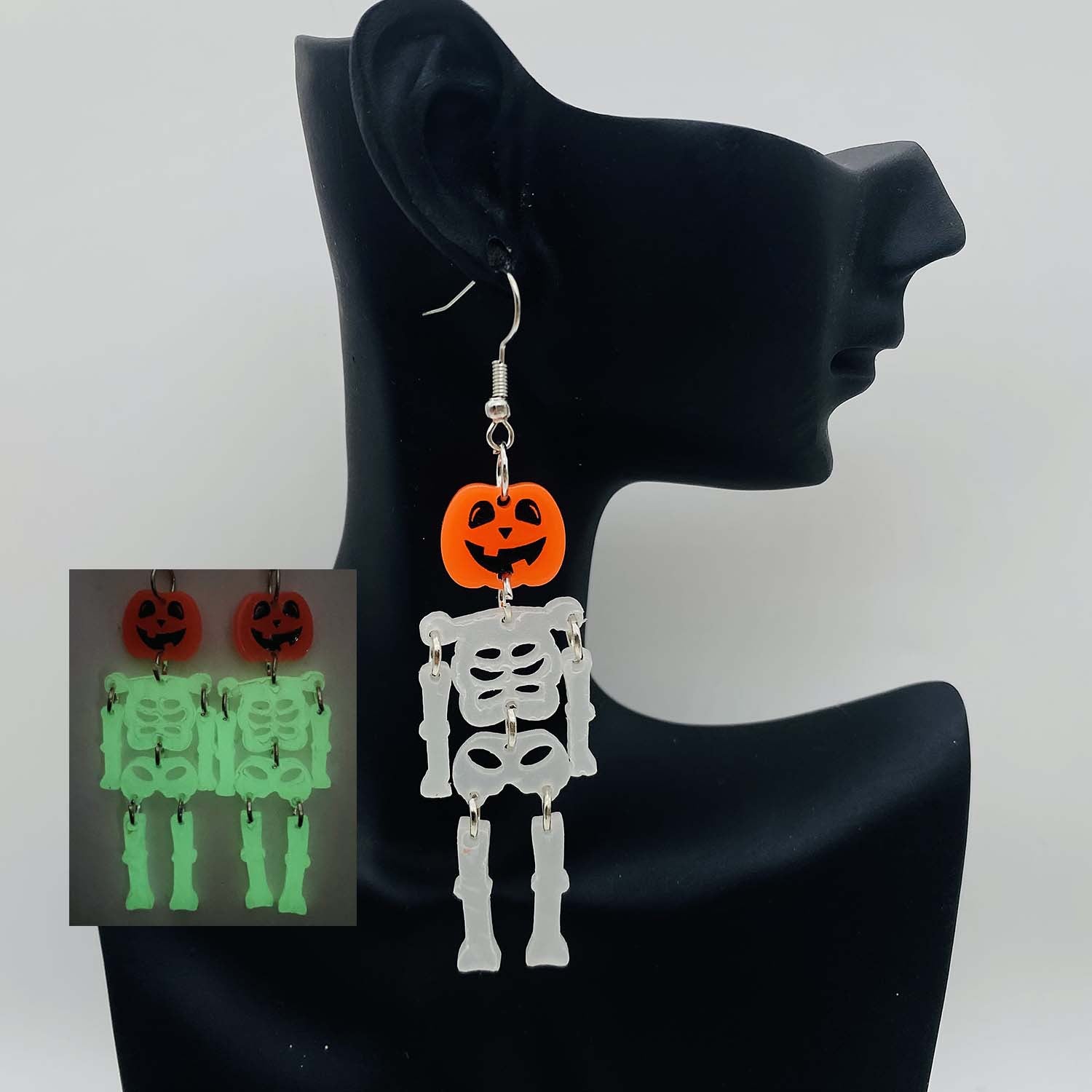 Wholesale  Halloween Horror  Luminous Skull Earrings
