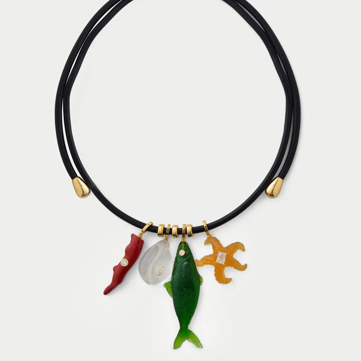 Wholesale Summer Ocean Fish Starfish Fishbone Rope Necklace