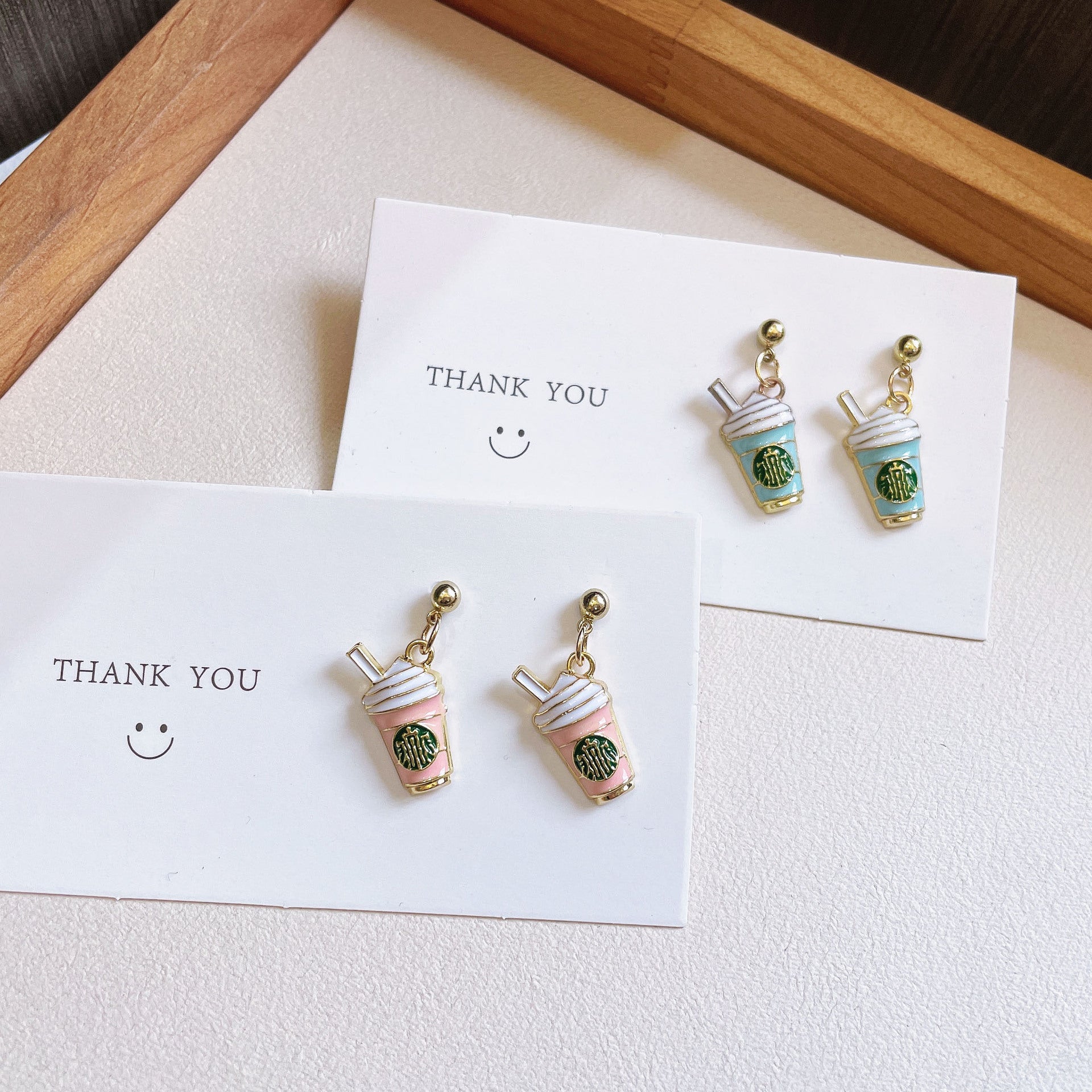 Wholesale Cute Coffee Cup Metal Earrings ACC-ES-Yijia007