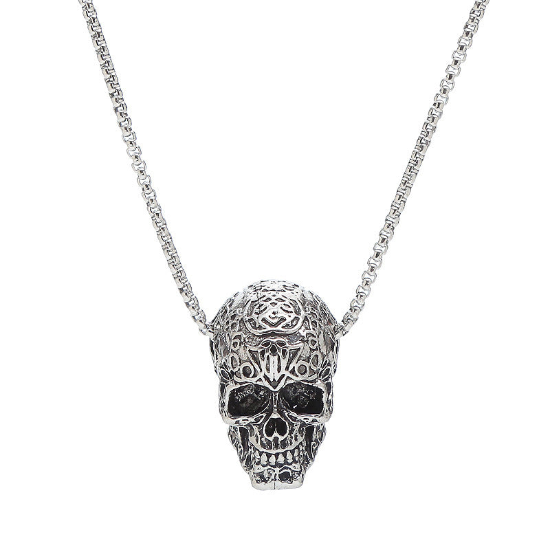 Wholesale Jewelry Stainless Steel Boho Style Skull Pendant Necklace
