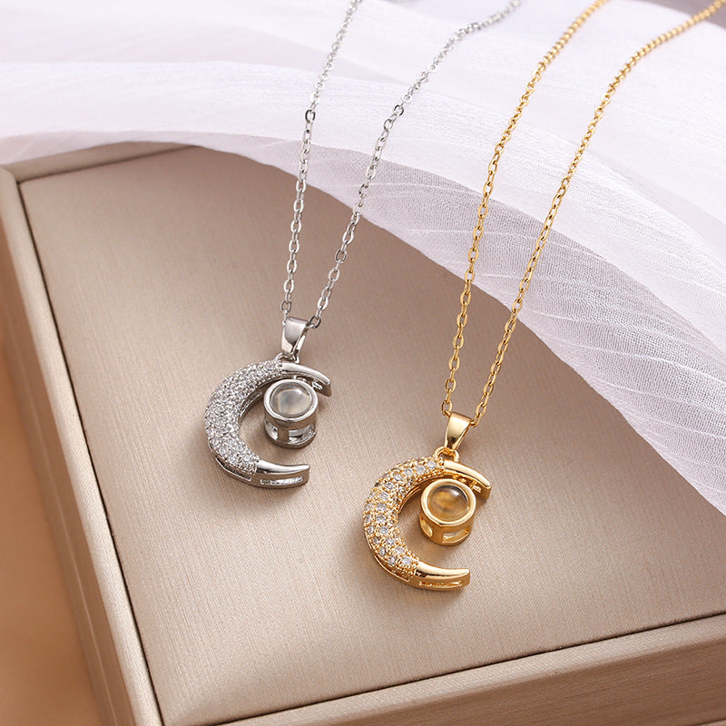 Wholesale Black and White Double-sided Four-leaf Clover Stainless Steel Necklace Light Luxury Necklaces ACC-NE-Nayin003