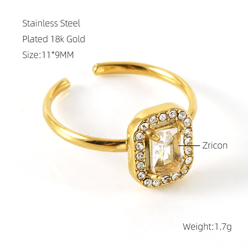 Wholesale Stainless steel zircon ring