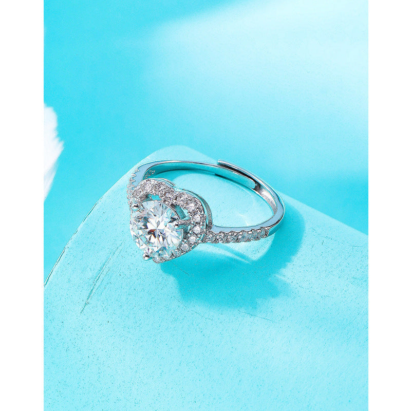 Wholesale  2 Karat moissanite diamond ring female sterling silver ring
