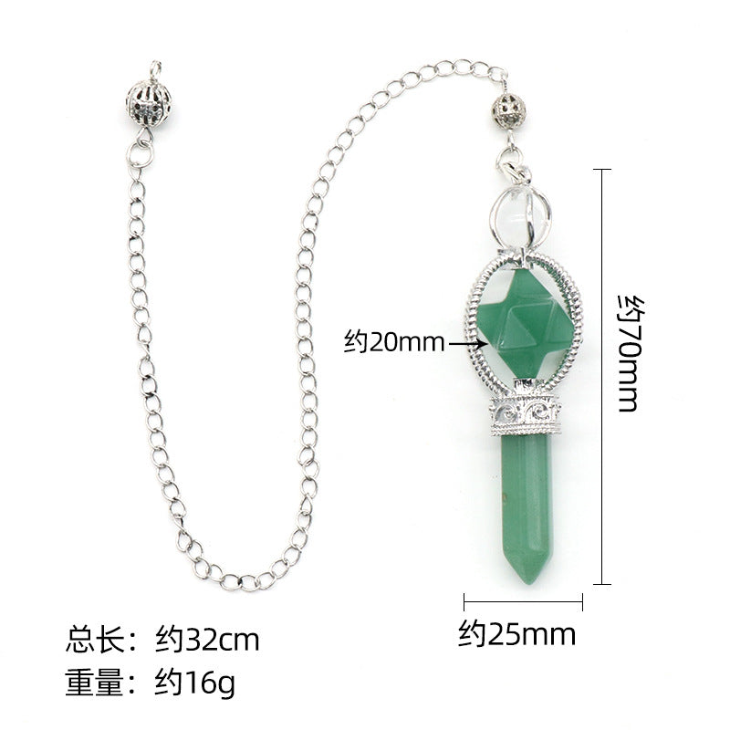 Wholesale Natural White Powder Amethyst  Hexagonal Pillar Crystal Pendant