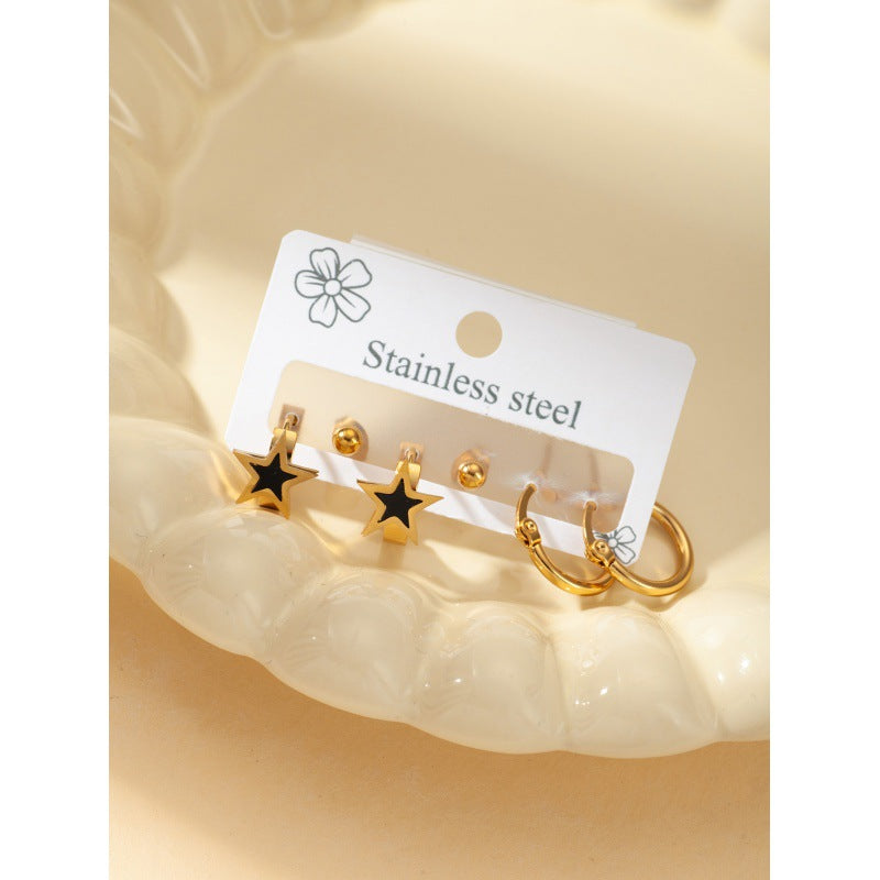 Wholesale Cross Star Flower Earring Set ACC-ES-BangJie007