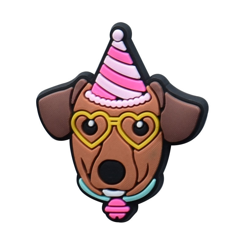 Wholesale  Random 100pcs Cute dog PVC Soft Rubber Shoe Buckle Decoration