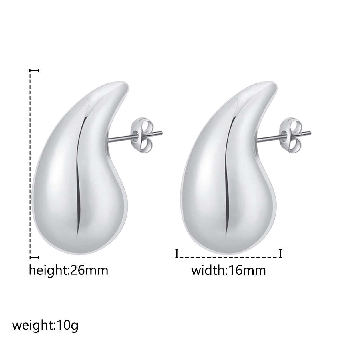Wholesale Extra Large Teardrop Hollow Stainless Steel Earrings Gold Plated Fashion Accessory for Boutique Resale