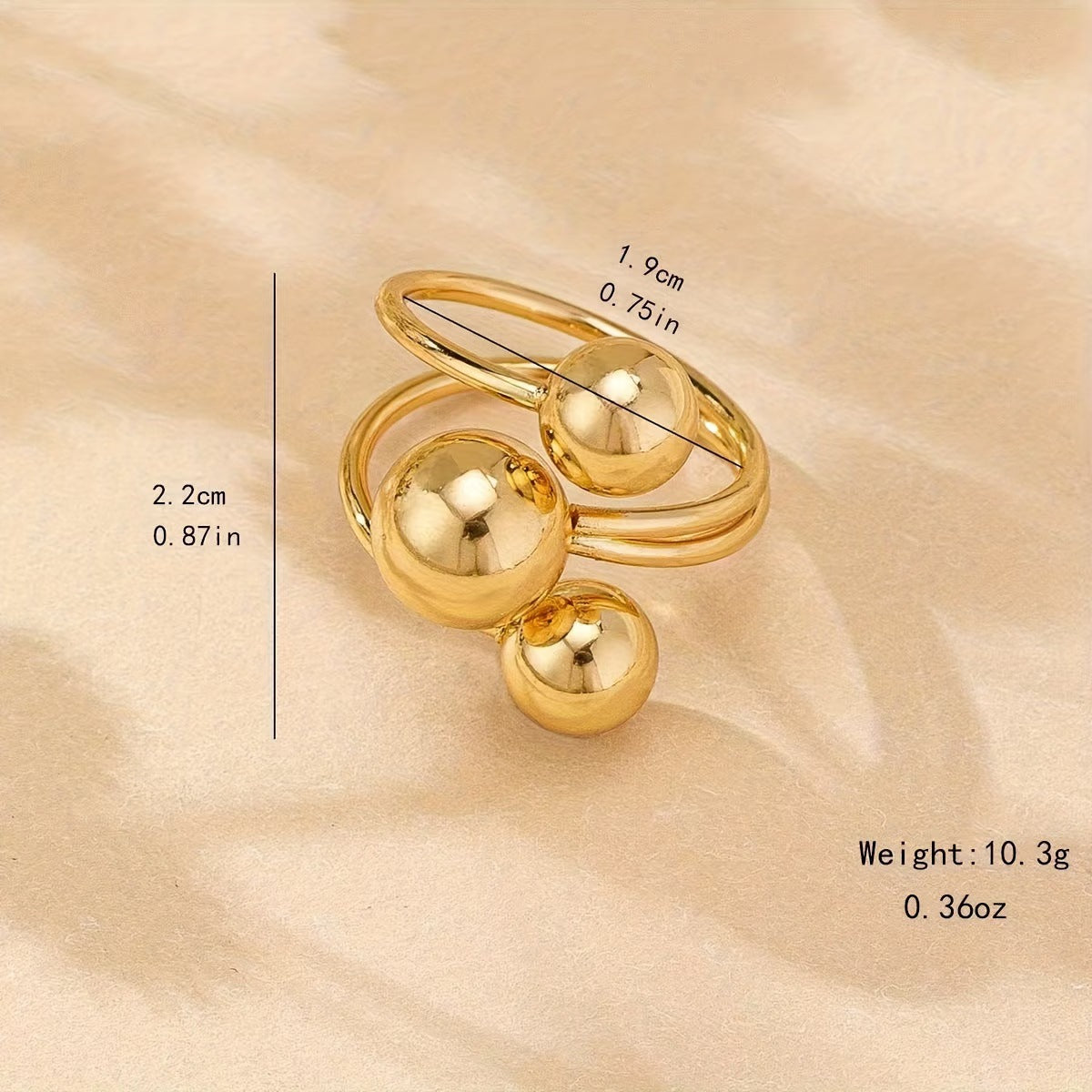Wholesale Korean style fashionable metal ball multi-ring adjustable open ring AliExpress wish Amazon popular ring
