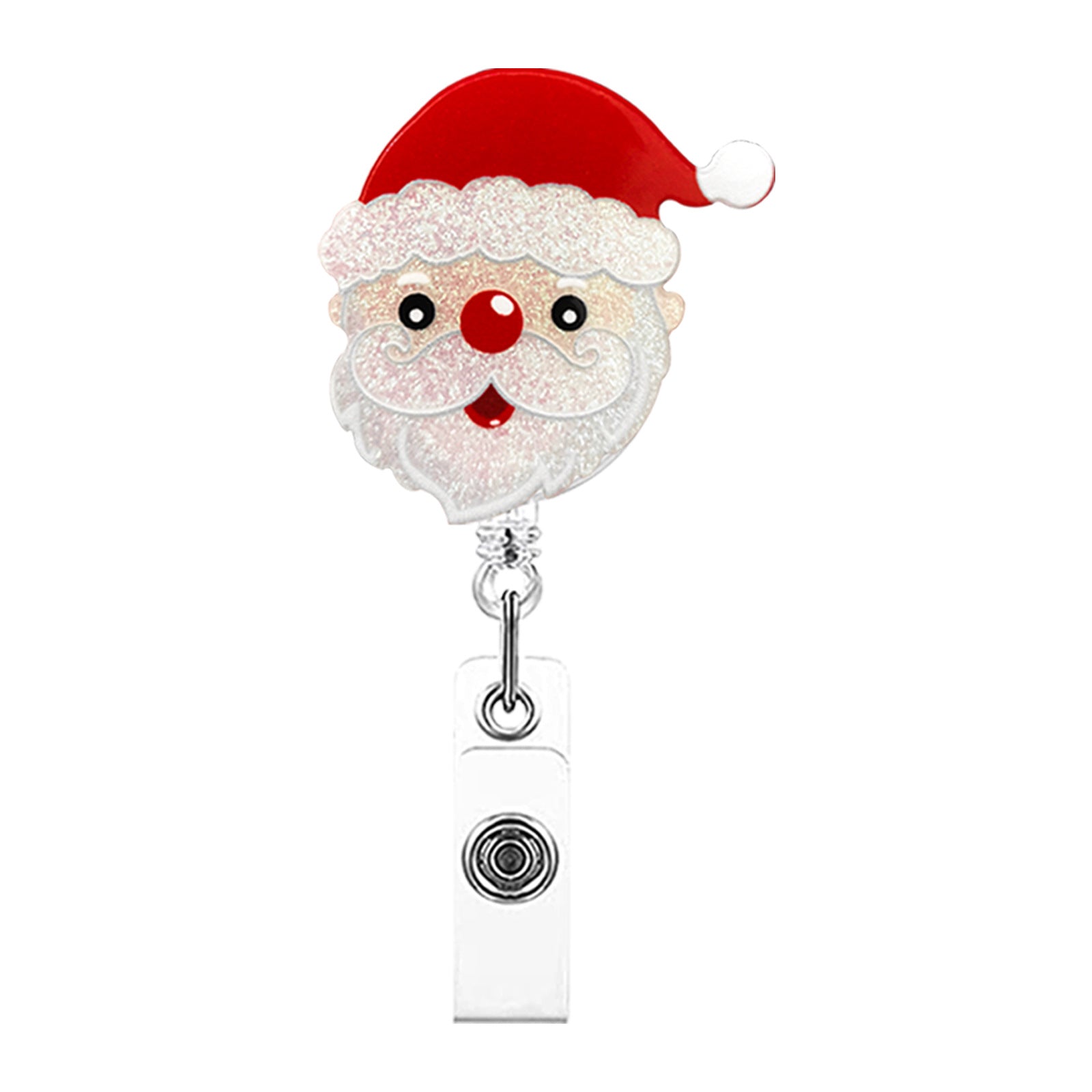 Wholesale Christmas Acrylic Santa Claus Retractable Rotating Keychain ACC-KC-QiDing007