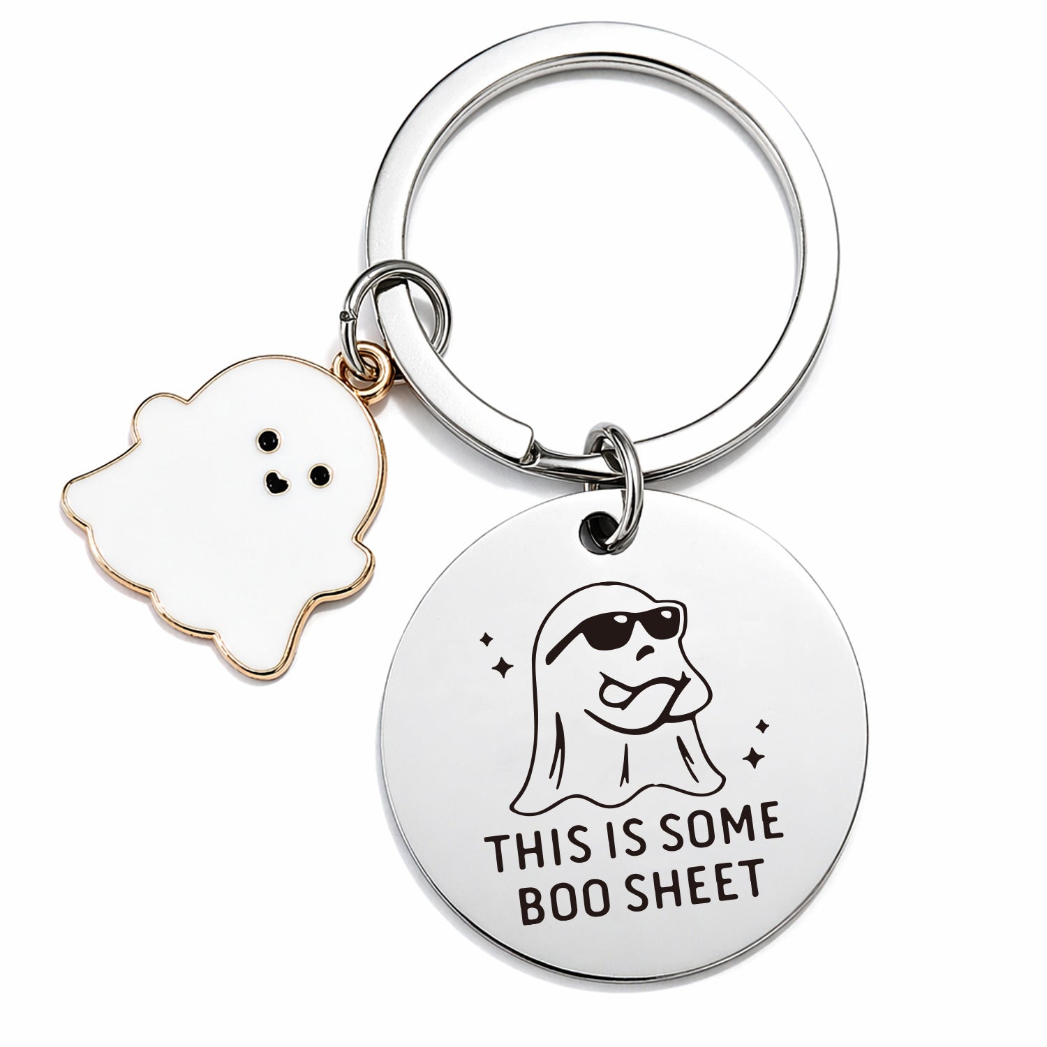 Wholesale Cute Stainless Steel Ghost Pumpkin Keychain  Party Gift Fashion Accessory For Resale