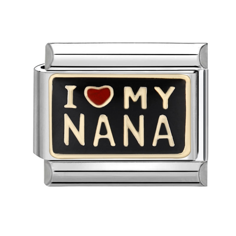 Wholesale Italian Charm Bracelet 9mm DIY Splicing Removable Stainless Steel Black Series Composable Bracelet