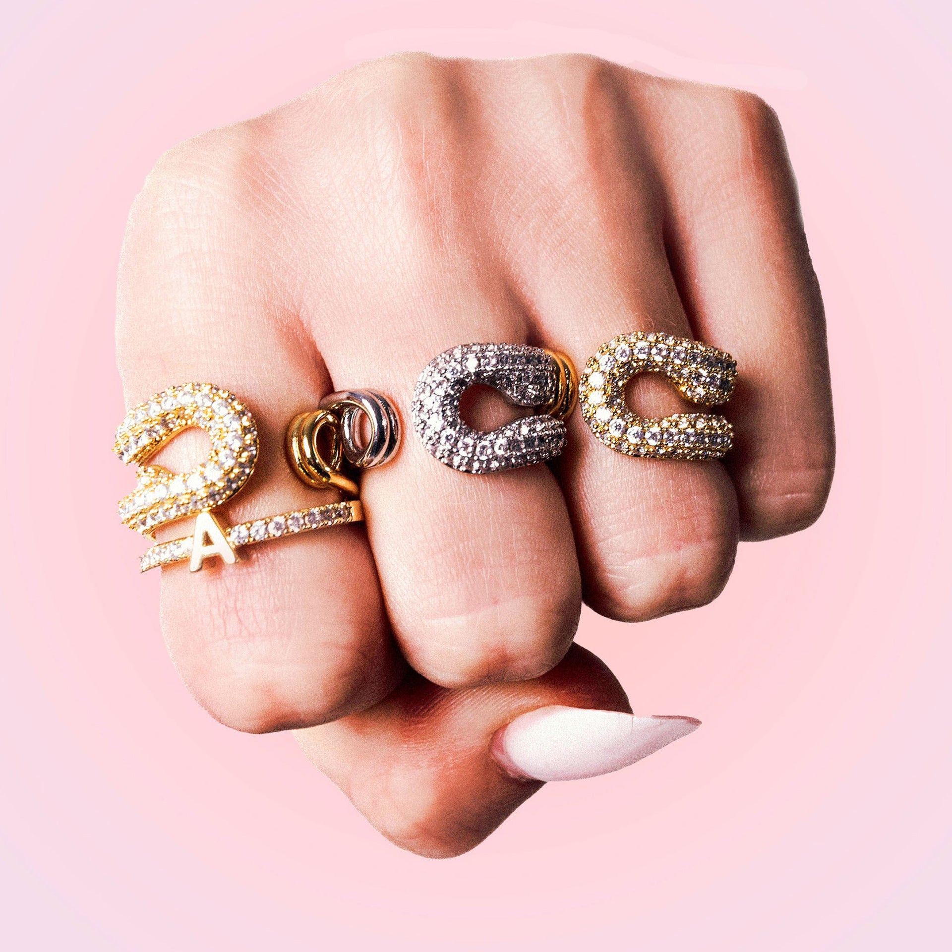 Wholesale 18K Gold Stainless Steel Zircon Ring