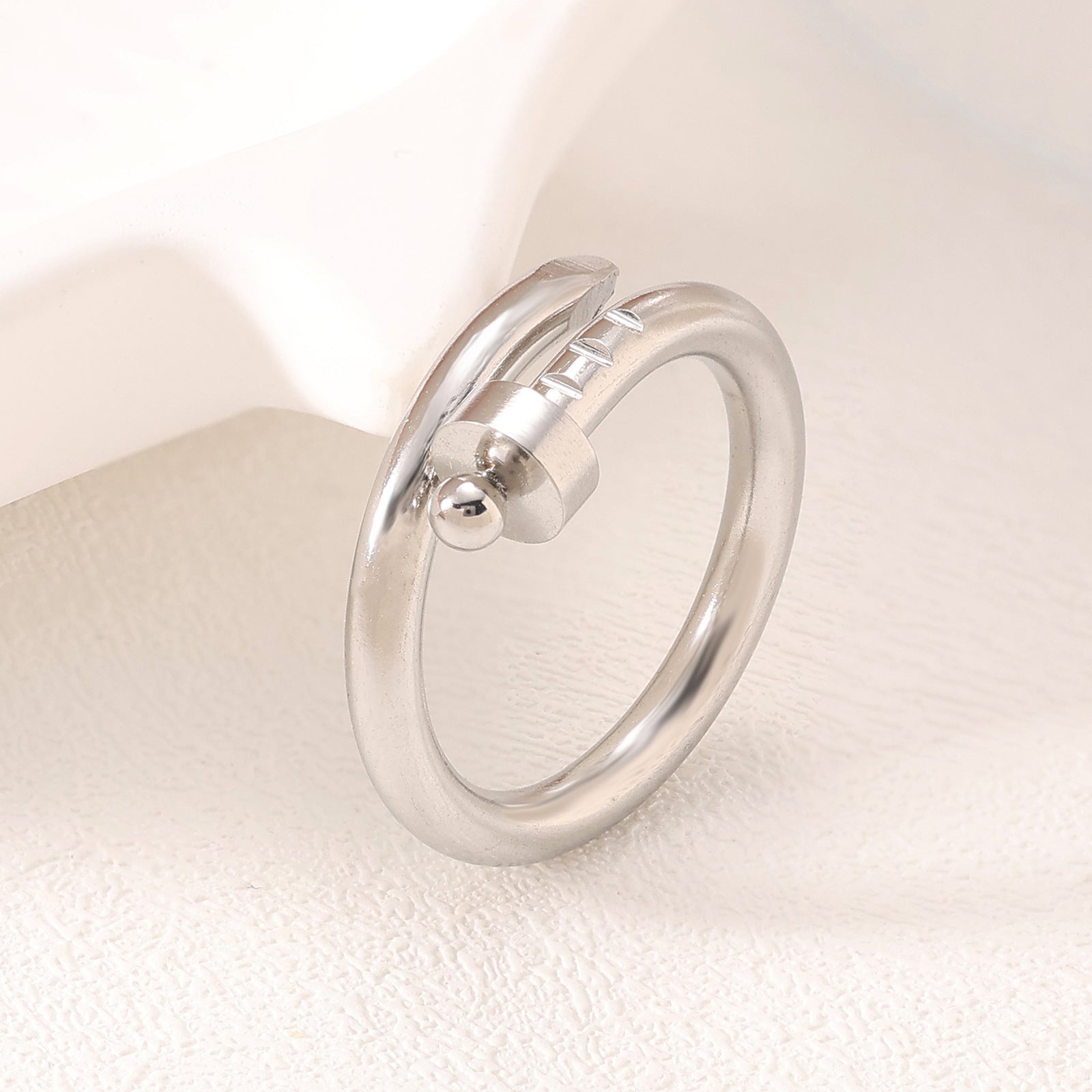 Wholesale  Fashion Titanium Steel Nail Bracelet Ring High-end Sense Internet Celebrity Light Luxury 18K Gold Plated Hand Jewelry