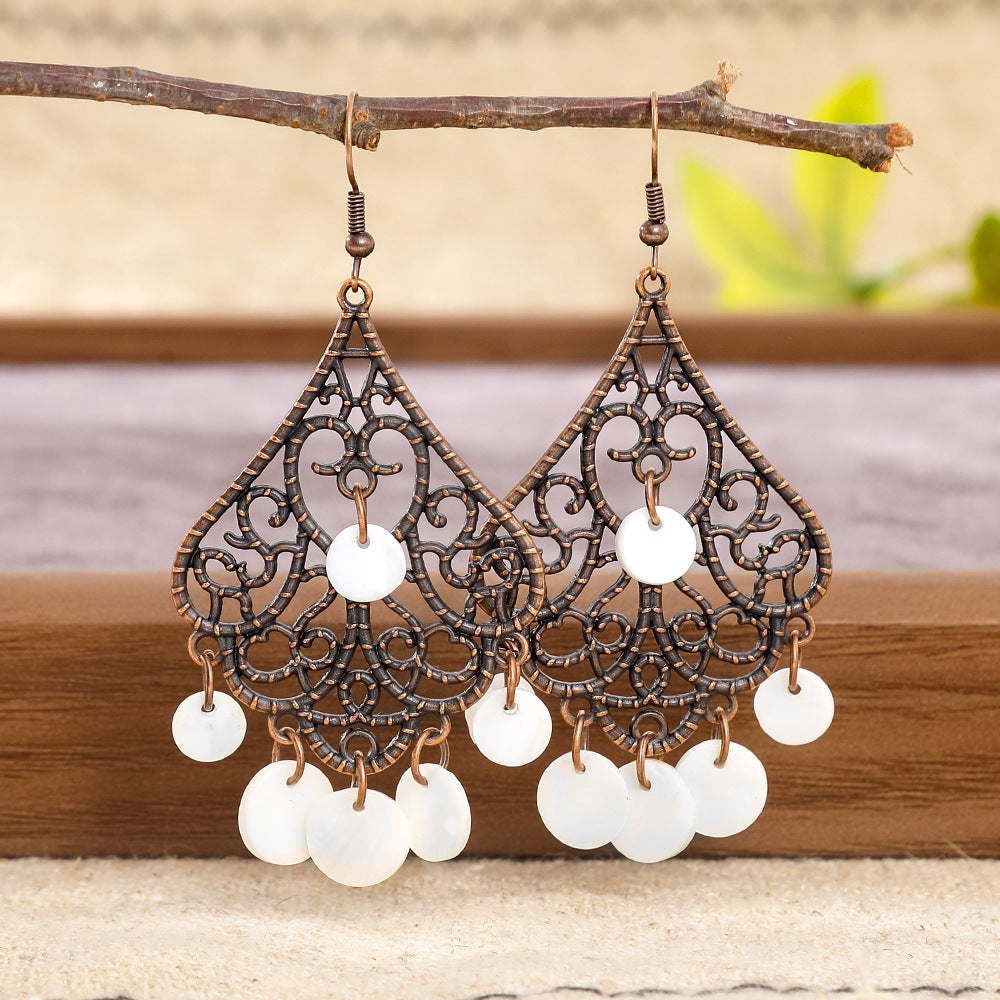 Wholesale Bohemian Ethnic Tassel Earrings Alloy Distressed Design,  Everyday Gift