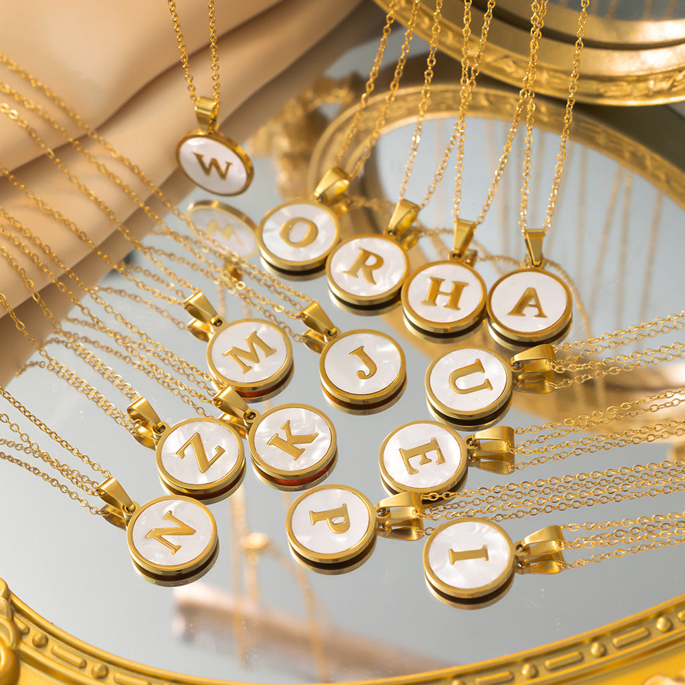 Wholesale Light Luxury Necklaces Titanium Steel Necklace Letter Necklace ACC-NE-WenJian001