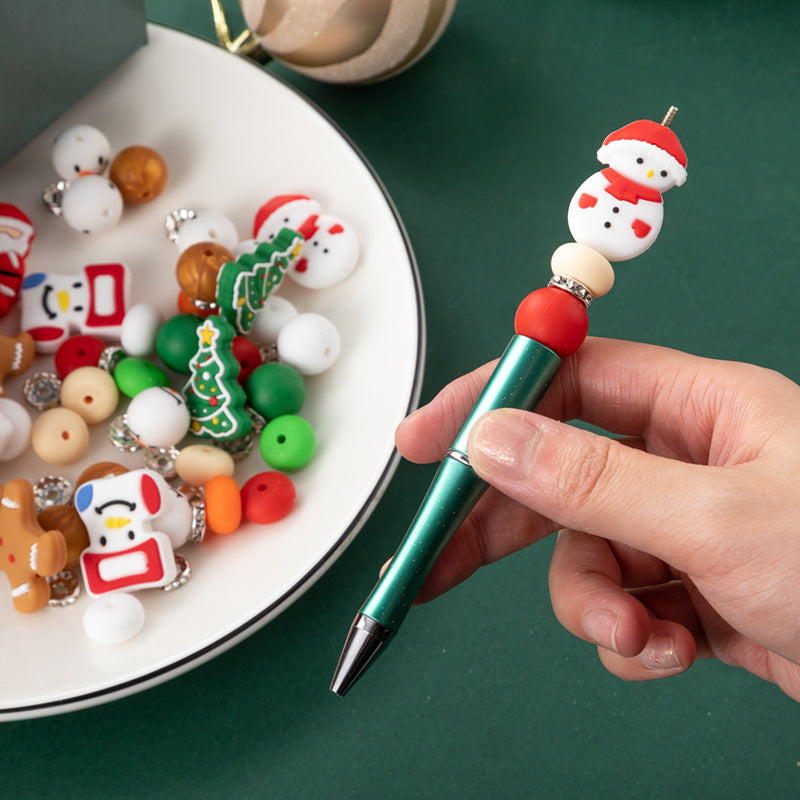 Wholesale Christmas beaded pen creative DIY  bead ballpoint pen