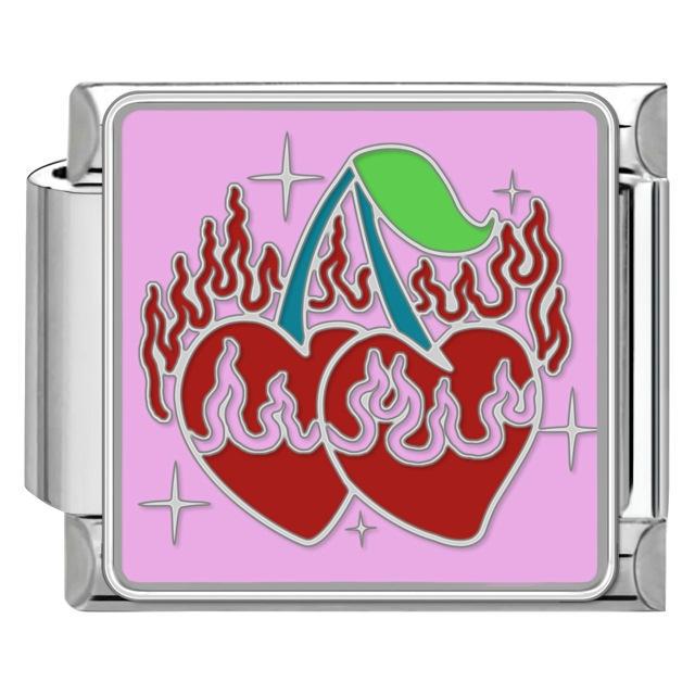 Wholesale DIY modular bracelet with cherry pattern,  original design,  Italian Charms Bracelet