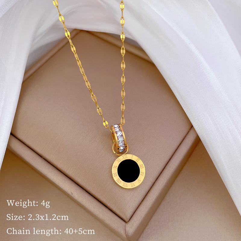 Wholesale Titanium Steel Zircon Clavicle Necklace ACC-NE-LiGe012